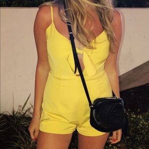 Super down yellow romper size small!